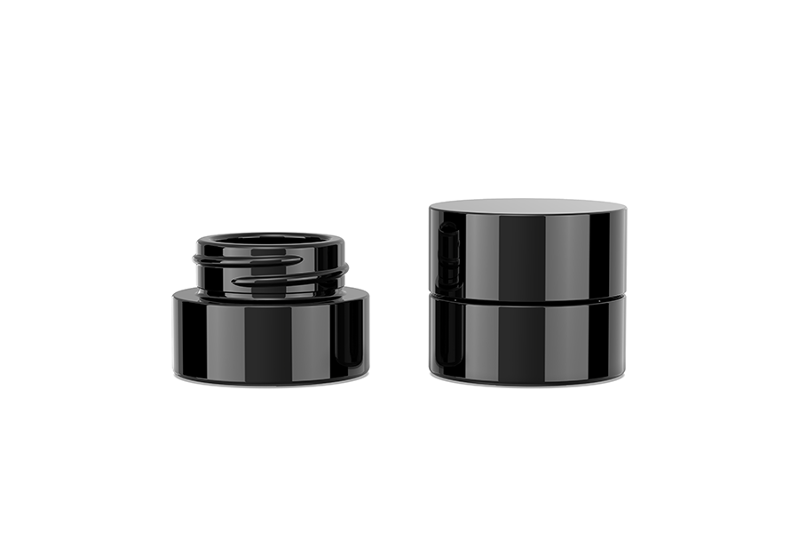 5ml Black Glass Jars with Black CR Lids D35