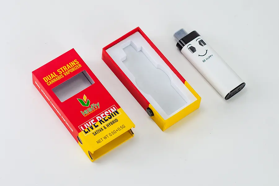 CR Window Paper Box with Side Plastic Button for AIO Vape Pen – Child-Resistant Custom Packaging Solution view 3
