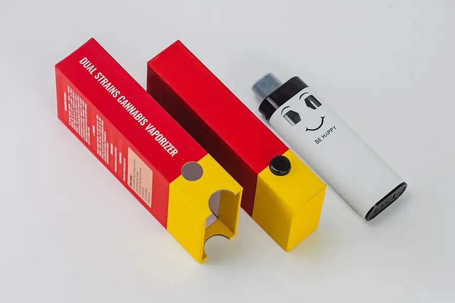 CR Window Paper Box with Side Plastic Button for AIO Vape Pen – Child-Resistant Custom Packaging Solution view 4