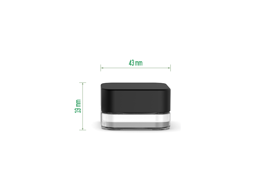 3g/5g square concentrate glass jar - two dividers