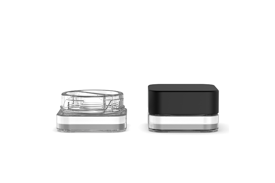 3g/5g square concentrate glass jar - two dividers view 5