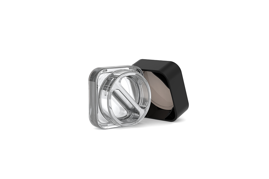 3g/5g square concentrate glass jar - two dividers view 3
