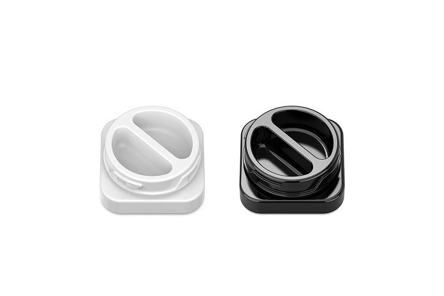 3g/5g square concentrate glass jar - two dividers view 2