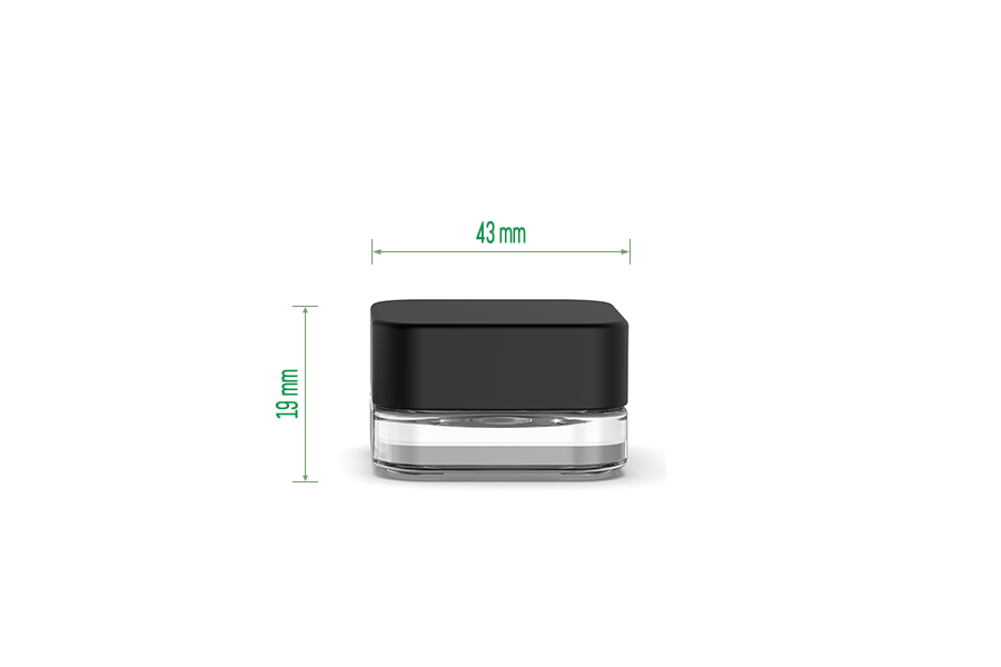 3g/5g square concentrate glass jar