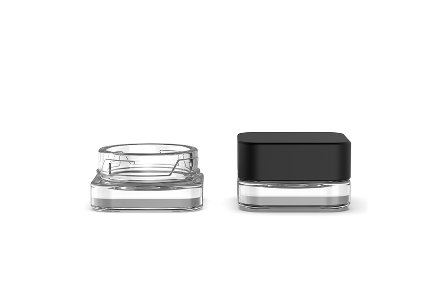3g/5g square concentrate glass jar view 5