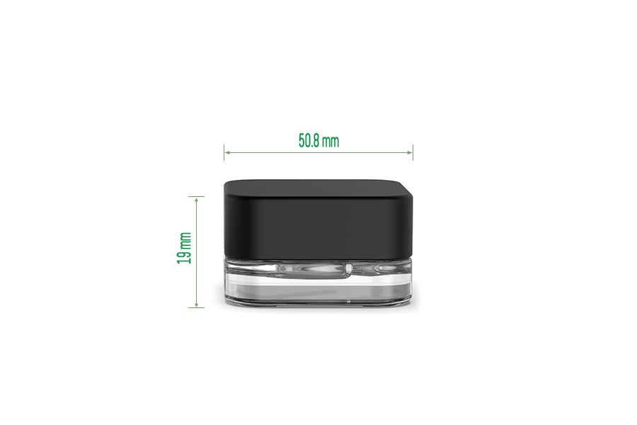 7g/9g square concentrate glass jar - two dividers view 7