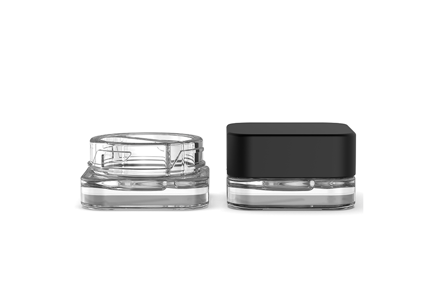 7g/9g square concentrate glass jar - two dividers view 3