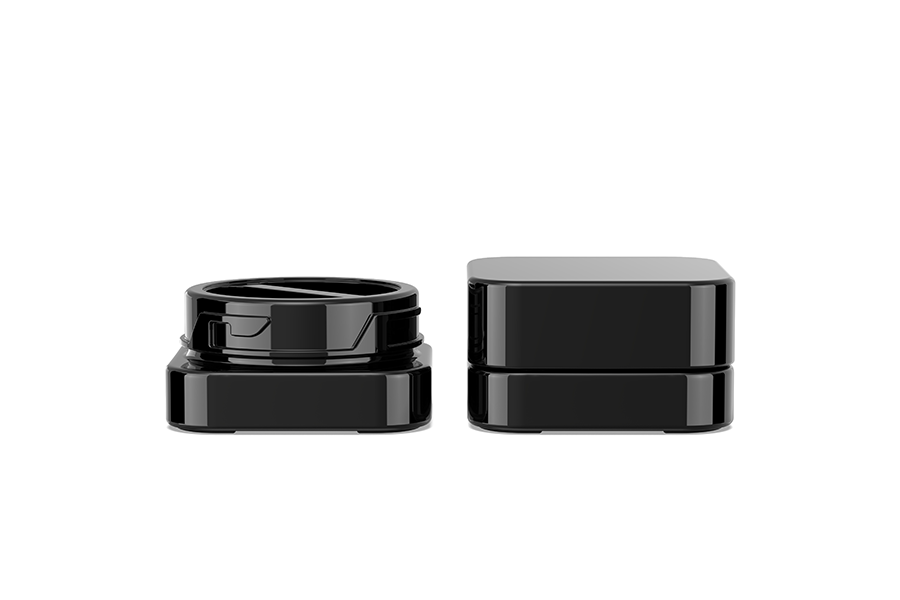 7g/9g square concentrate glass jar - two dividers view 2