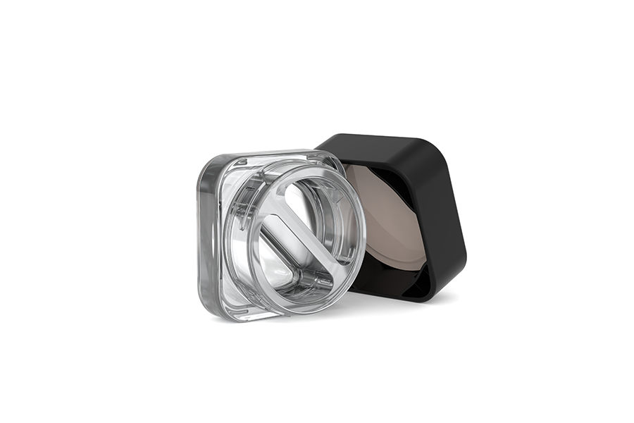7g/9g square concentrate glass jar - two dividers