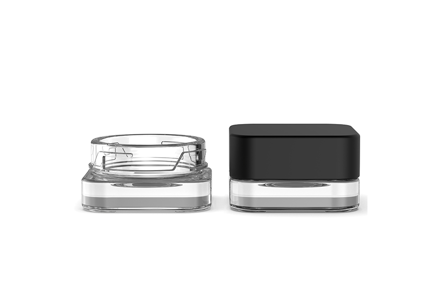 7g/9g square concentrate glass jar view 4