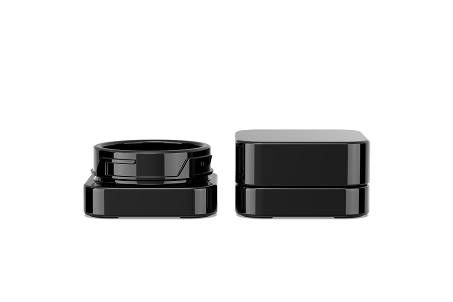 7g/9g square concentrate glass jar view 2
