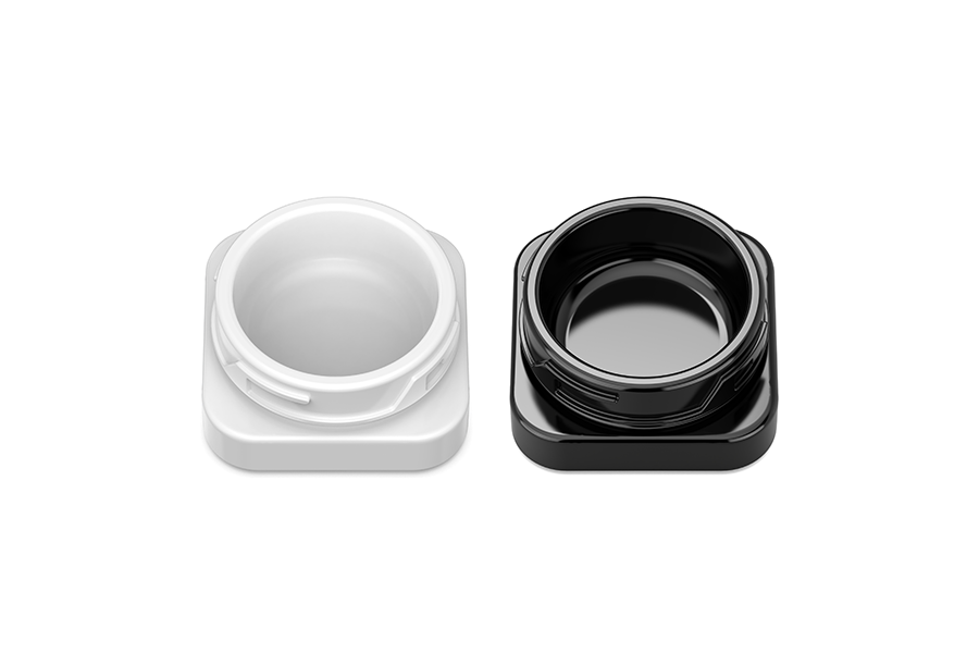 7g/9g square concentrate glass jar view 5