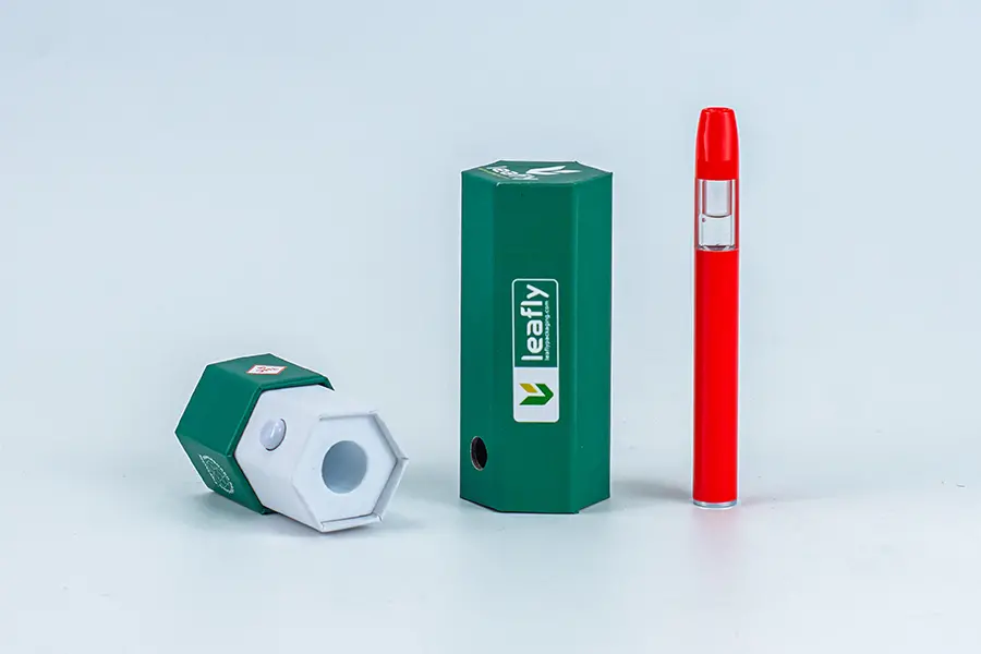 Custom CR Hexagon Paper AIO Pen Tubes PB-CR-8 Child Resistant Paper Box - Premium Vape Packaging  view 3