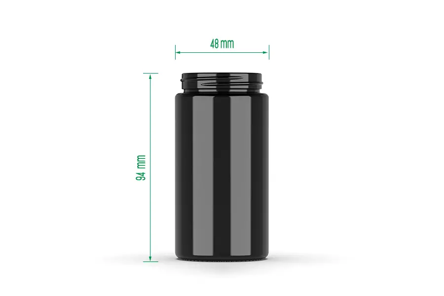 100g Black Ultraviolet Glass Jar