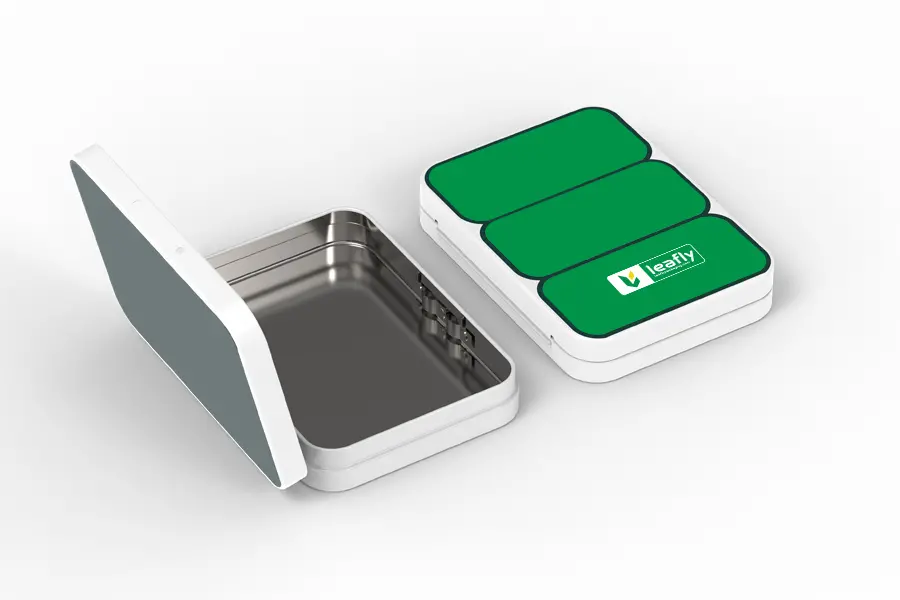 Hinged-Lid Mini Size Vista Pre-Rolls Box | Child-Resistant (CR) Button Flip Tin Container for Secure Storage(80x58x15mm) view 2