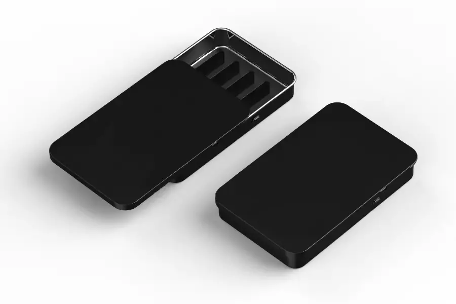 SlimSlide Classic Tin Box Compact Slide-Top Rectangle Container (95x60x14mm) view 4