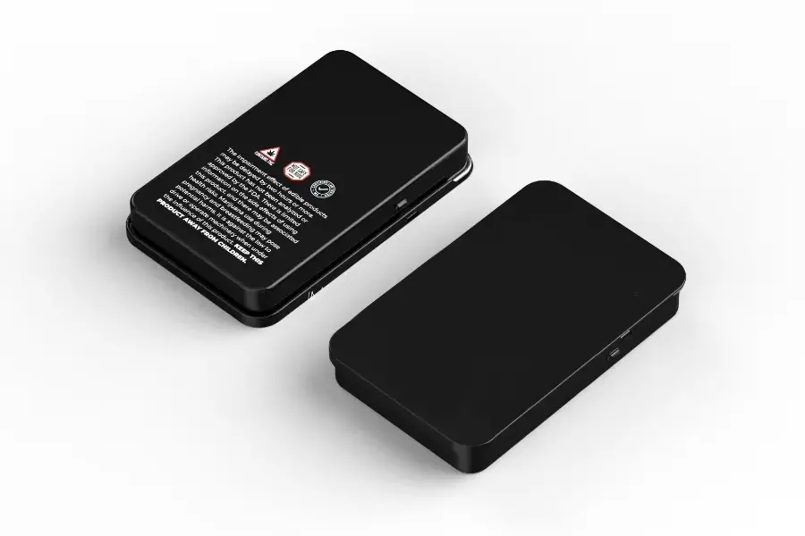 SlimSlide Classic Tin Box Compact Slide-Top Rectangle Container (95x60x14mm) view 2