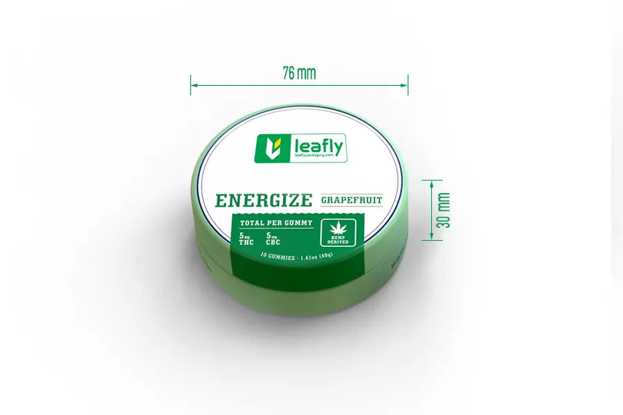 Circular Cannabis Tin Container 