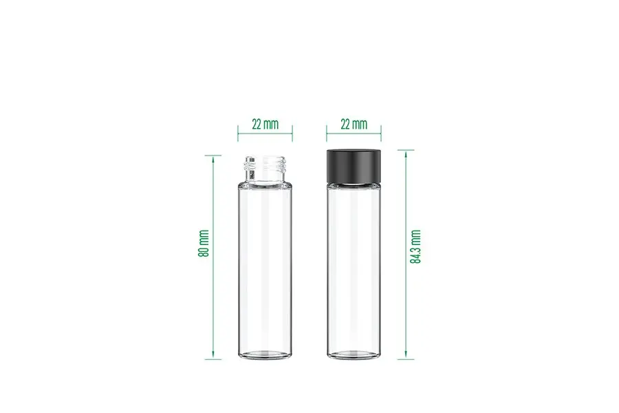 Glass Pre Roll Tube 22x85mm - GP-22-85CR Child Resistant Packaging